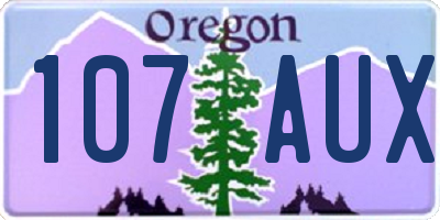OR license plate 107AUX