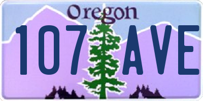 OR license plate 107AVE