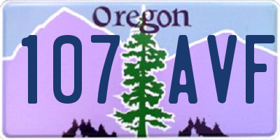OR license plate 107AVF