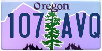 OR license plate 107AVQ