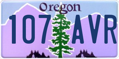 OR license plate 107AVR