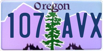 OR license plate 107AVX