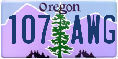 OR license plate 107AWG