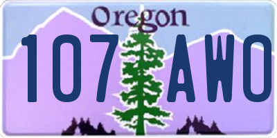 OR license plate 107AWO