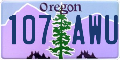 OR license plate 107AWU