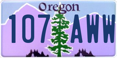OR license plate 107AWW