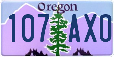 OR license plate 107AXO