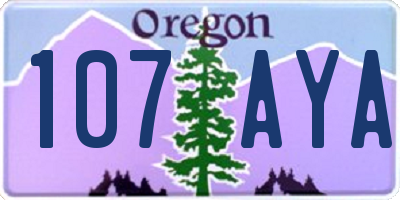 OR license plate 107AYA