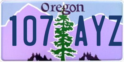 OR license plate 107AYZ