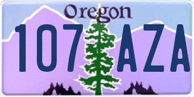 OR license plate 107AZA