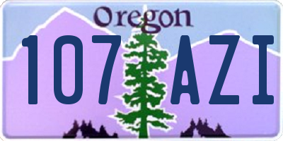 OR license plate 107AZI