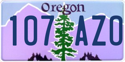 OR license plate 107AZO