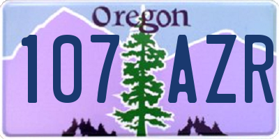 OR license plate 107AZR