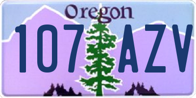 OR license plate 107AZV