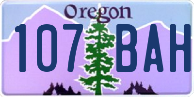 OR license plate 107BAH