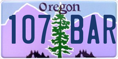 OR license plate 107BAR