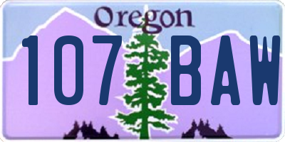 OR license plate 107BAW