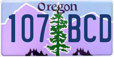 OR license plate 107BCD