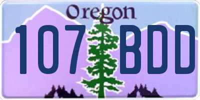 OR license plate 107BDD