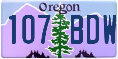 OR license plate 107BDW