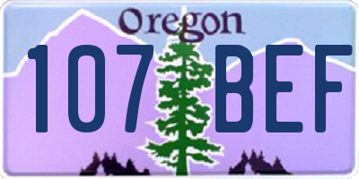 OR license plate 107BEF