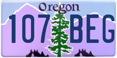 OR license plate 107BEG
