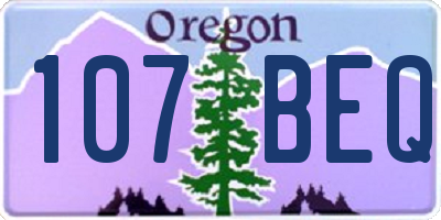 OR license plate 107BEQ
