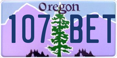 OR license plate 107BET