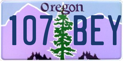 OR license plate 107BEY
