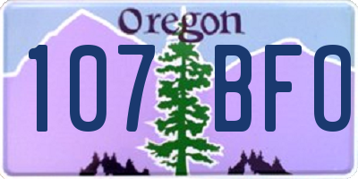 OR license plate 107BFO