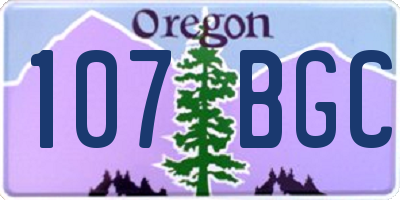 OR license plate 107BGC