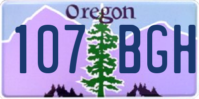 OR license plate 107BGH