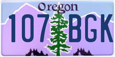 OR license plate 107BGK