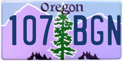 OR license plate 107BGN