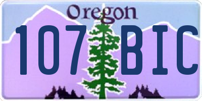 OR license plate 107BIC