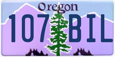 OR license plate 107BIL