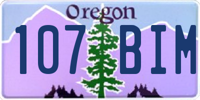 OR license plate 107BIM