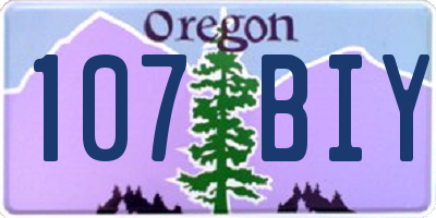OR license plate 107BIY