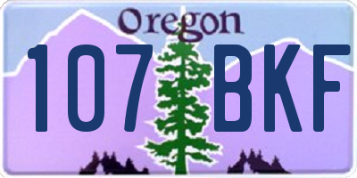 OR license plate 107BKF