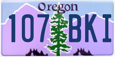 OR license plate 107BKI