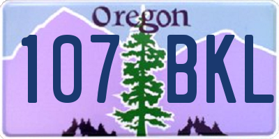 OR license plate 107BKL