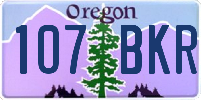 OR license plate 107BKR
