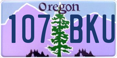 OR license plate 107BKU