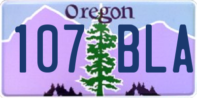 OR license plate 107BLA
