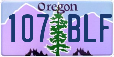OR license plate 107BLF