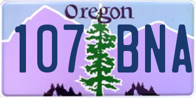 OR license plate 107BNA