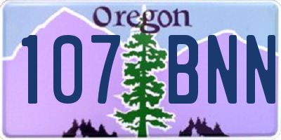 OR license plate 107BNN