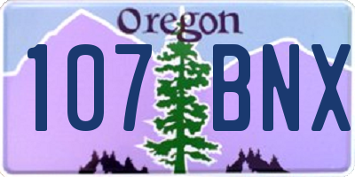 OR license plate 107BNX
