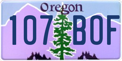 OR license plate 107BOF