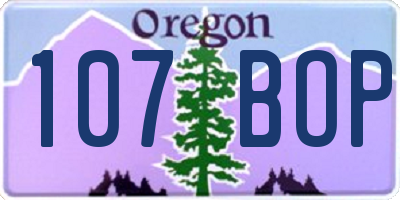 OR license plate 107BOP